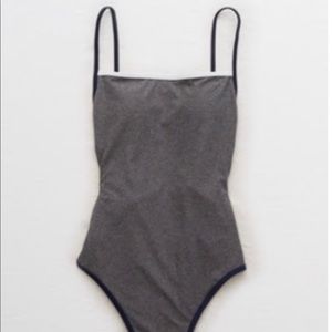 Grey one piece low back swimsuit!